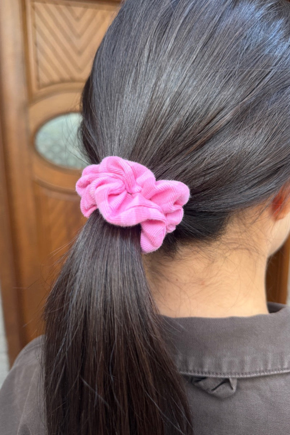 Striped Scrunchie | Bubblegum Pink Stripes