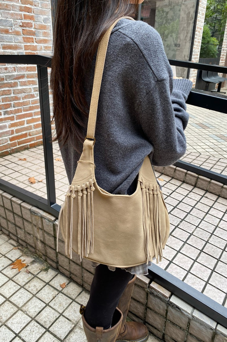 Shoulder Suede Bag | Sand