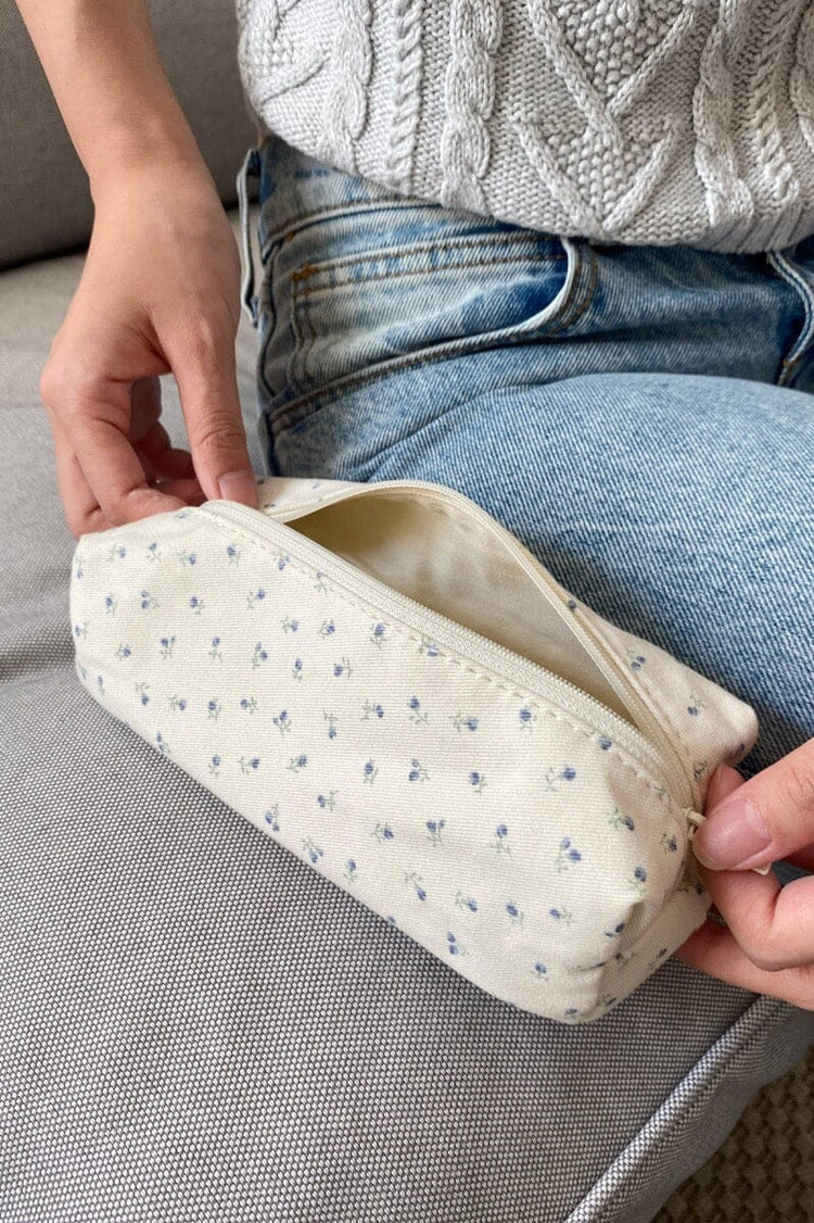 Floral Makeup Bag | Blue Green Floral