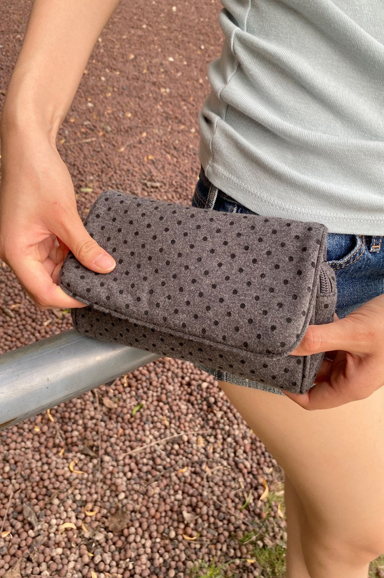 Polka Dots Makeup Bag | Heather Grey and Black Polka Dots