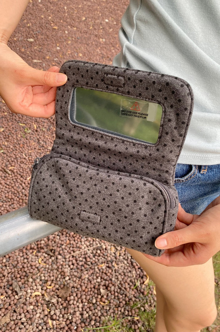 Polka Dots Makeup Bag | Heather Grey and Black Polka Dots