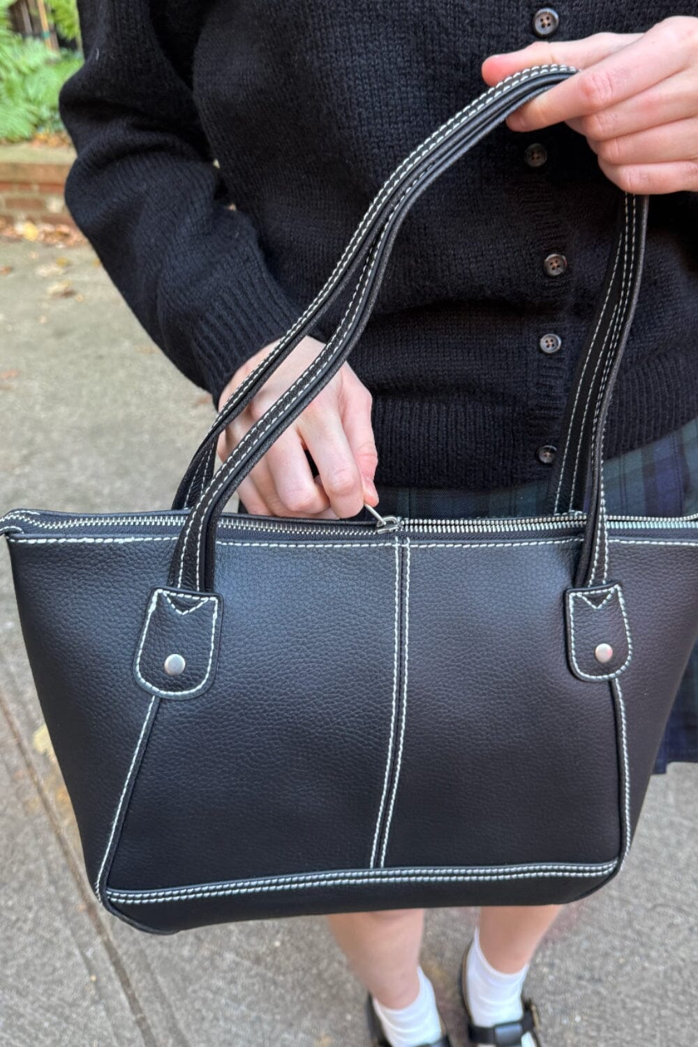 brandy melville black leather backpack Leather Bag – Brandy Melville Europe