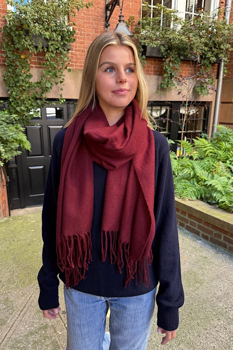 Tassel Scarf | Bordeaux