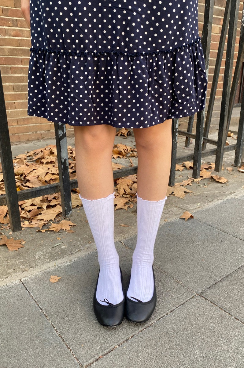 Ribbed Socks | White