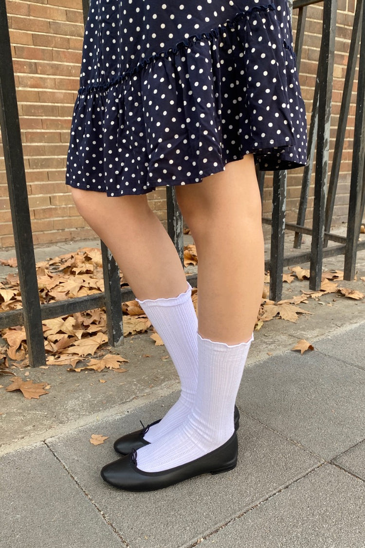 Ribbed Socks | White