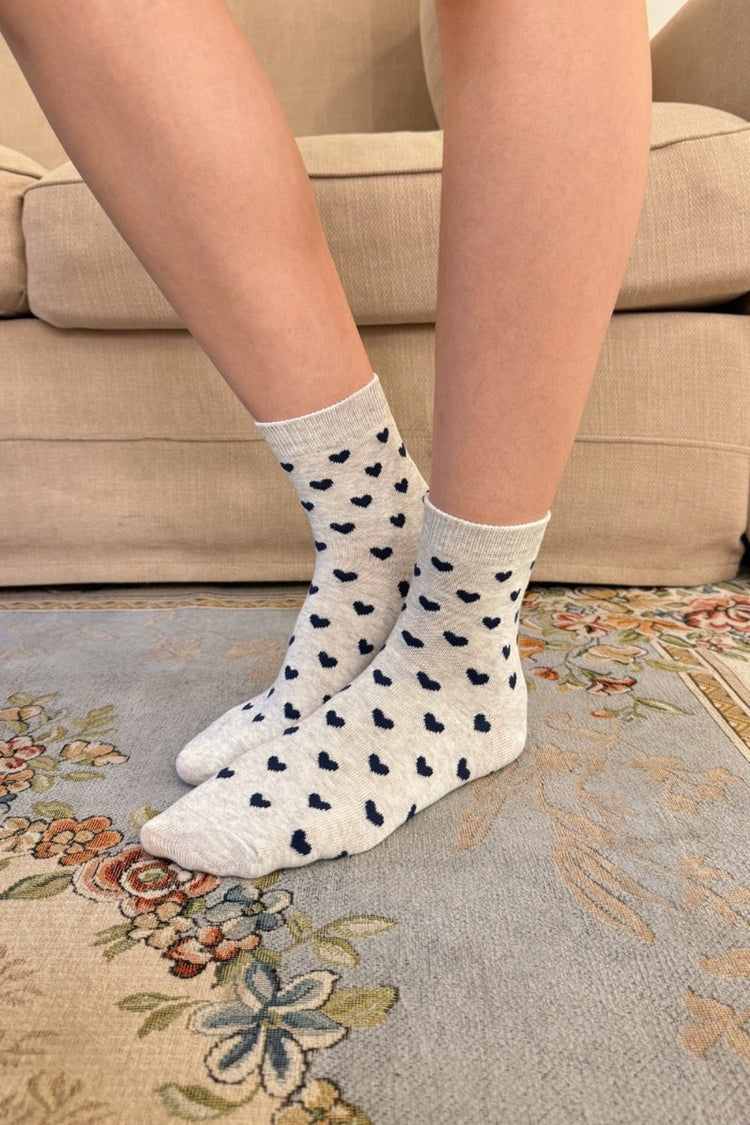 Hearts Ankle Socks | Heather Grey