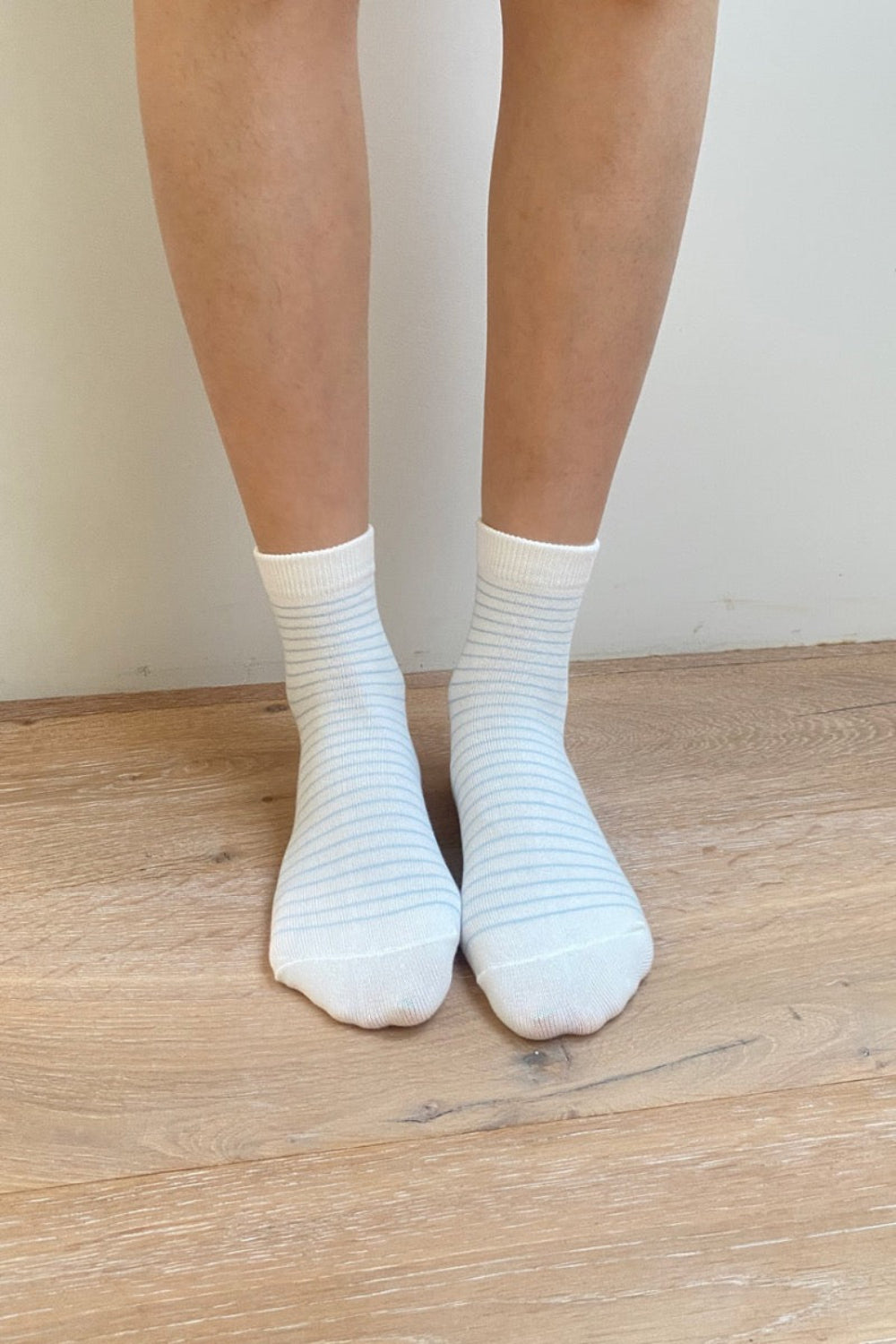 Striped Socks | Light Sky Blue White Stripes
