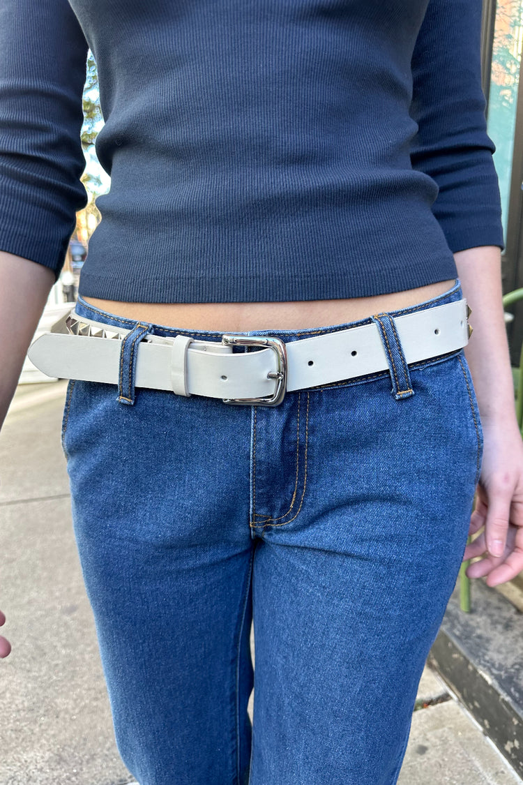 Faux Leather Belt | Ivory