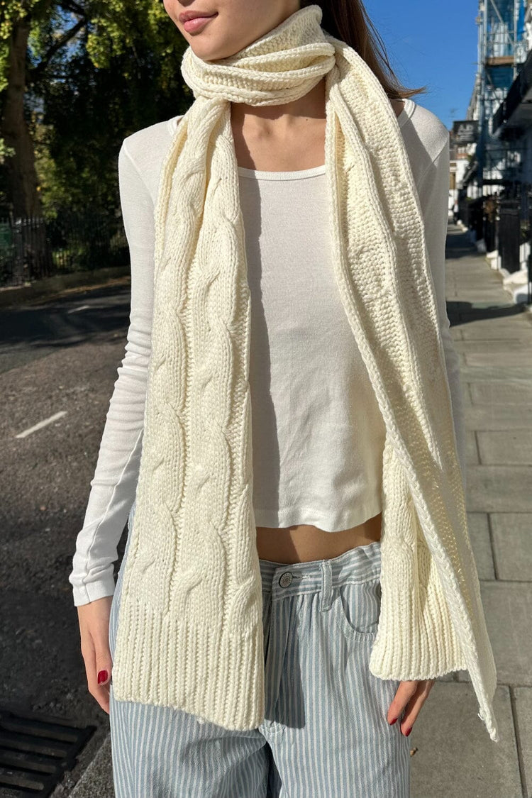 Ivory Knit Scarf | Cream