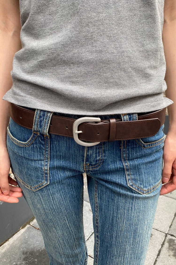 Faux Leather Buckle Belt | Silver