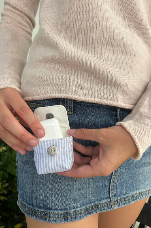 Striped Mini Bag Keychain