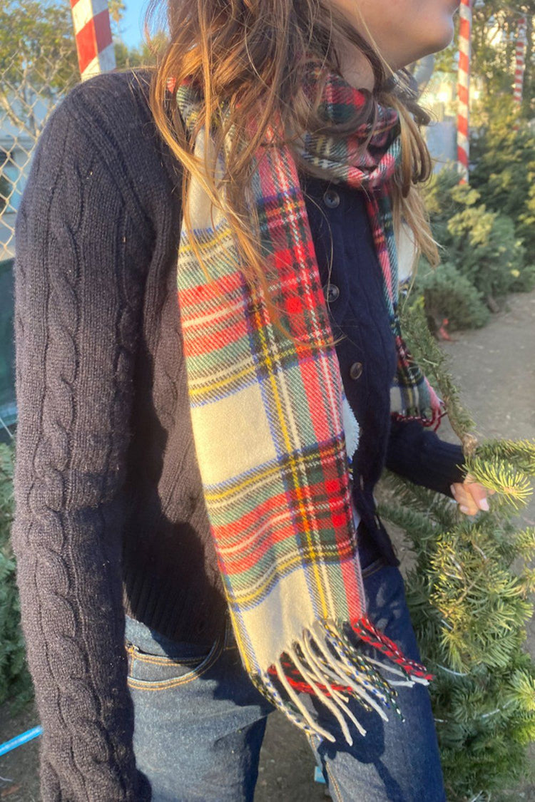 Plaid Tassel Scarf | Regular Fit