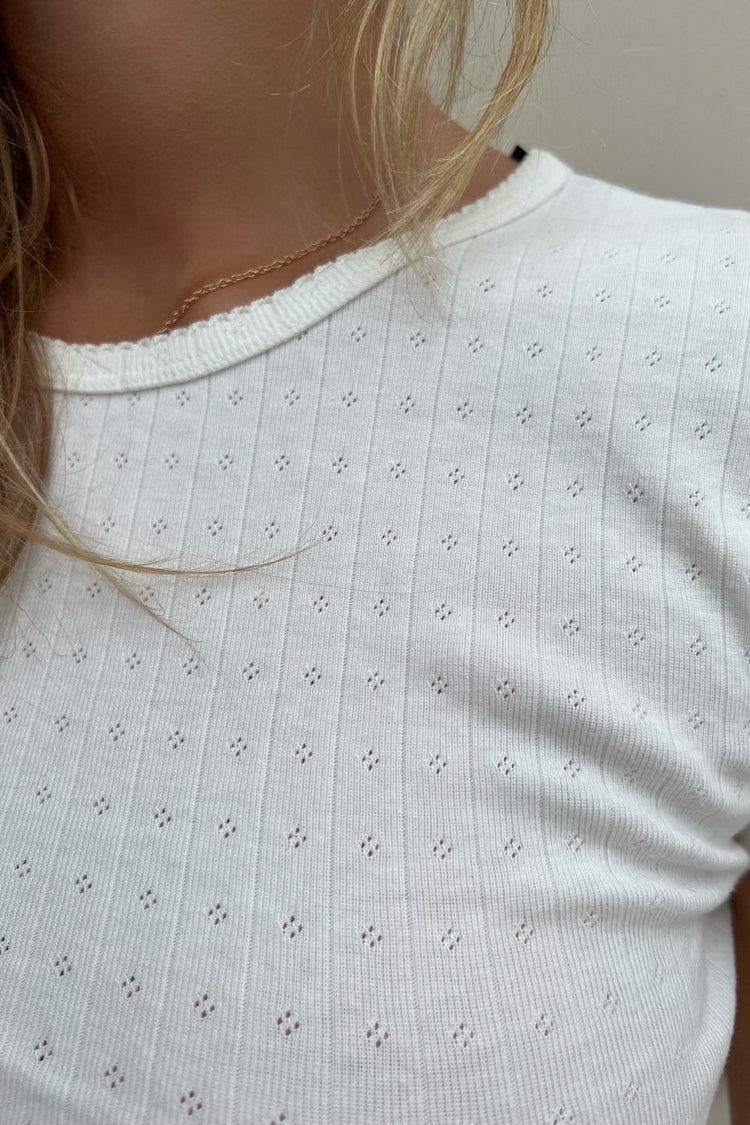 Ashlyn Eyelet Top | Natural White / XS/S