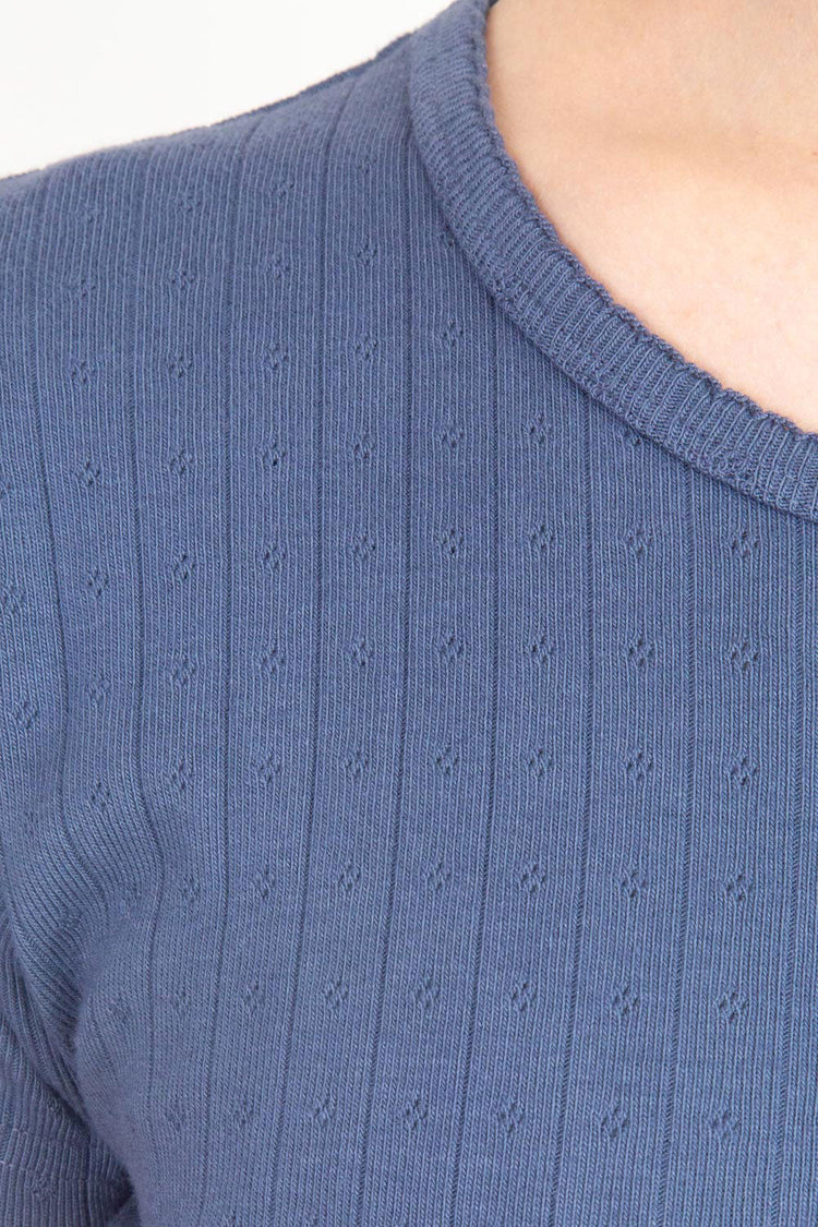 Ashlyn Eyelet Top | Faded Blue / XS/S