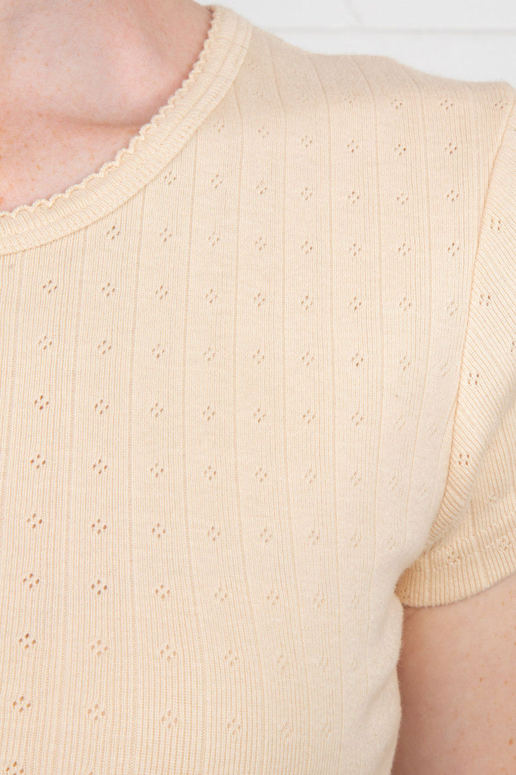Ashlyn Eyelet Top | Light Tan / XS/S