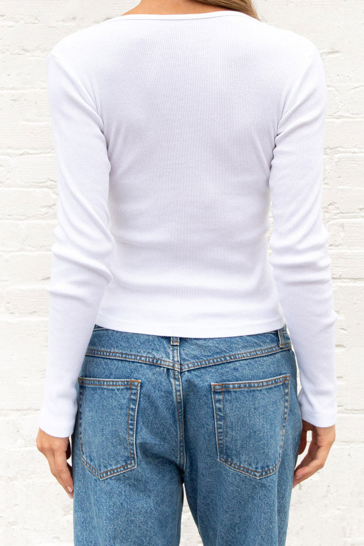 Josephine Ribbed Top | Off White / XS/S