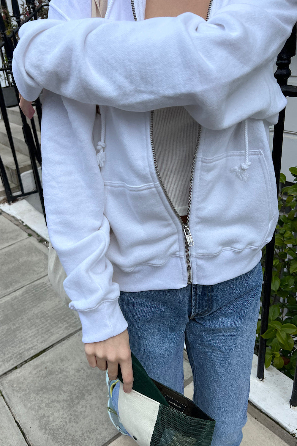 Brandy melville white christy hoodie Clearance