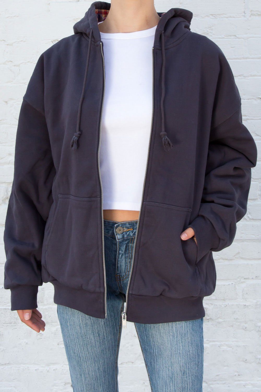 Navy Blue With Red Plaid / Oversized Fit