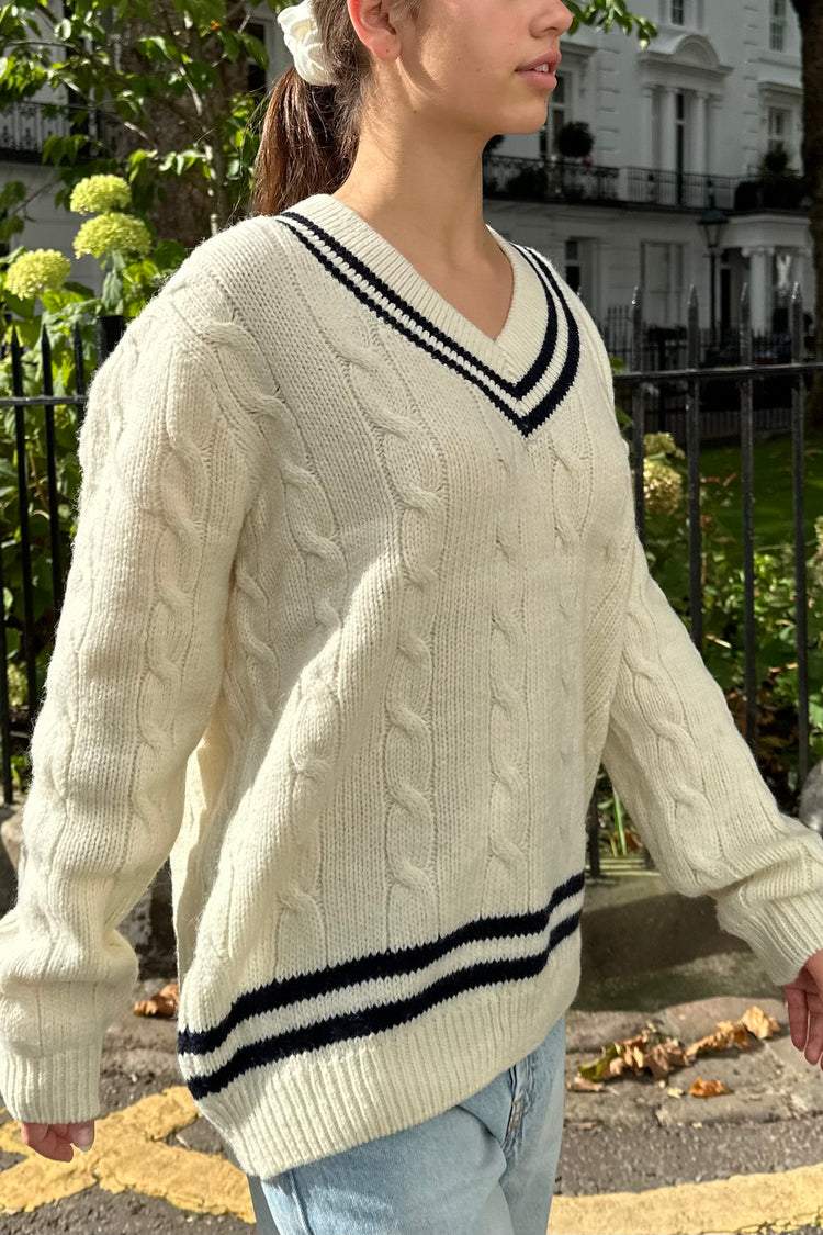 Nikki Trimming Sweater | Ivory / Oversized Fit