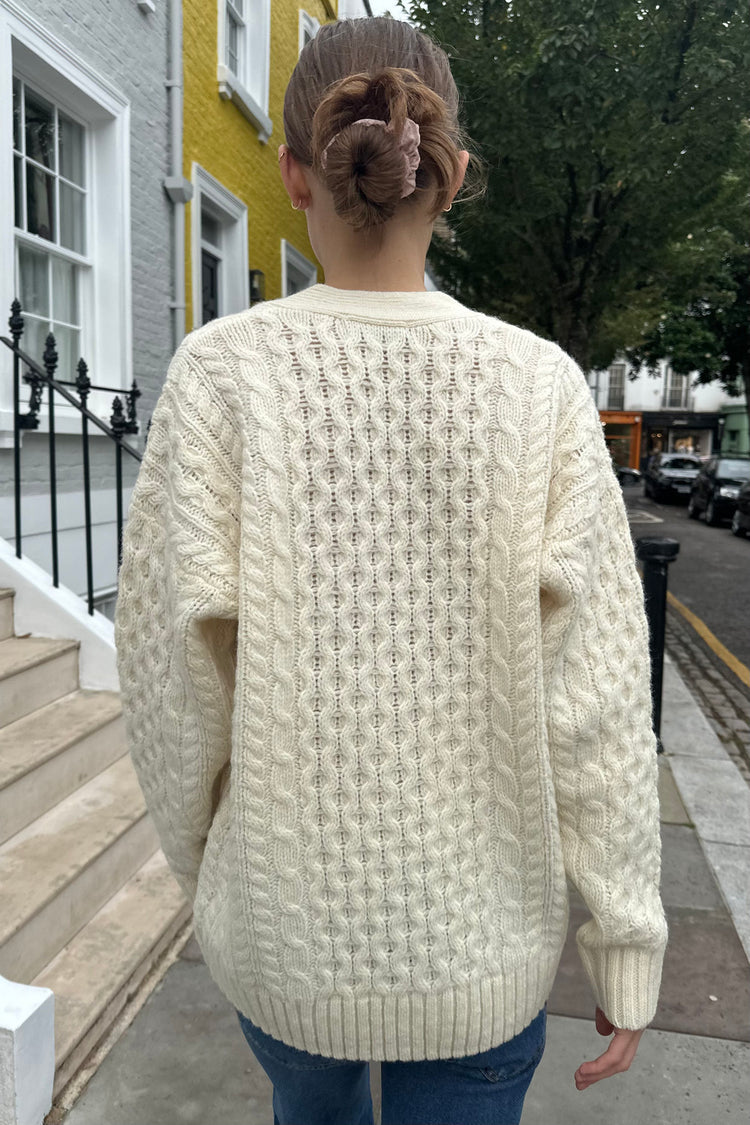 Eva Cable Knit Sweater | Ivory / Oversized Fit