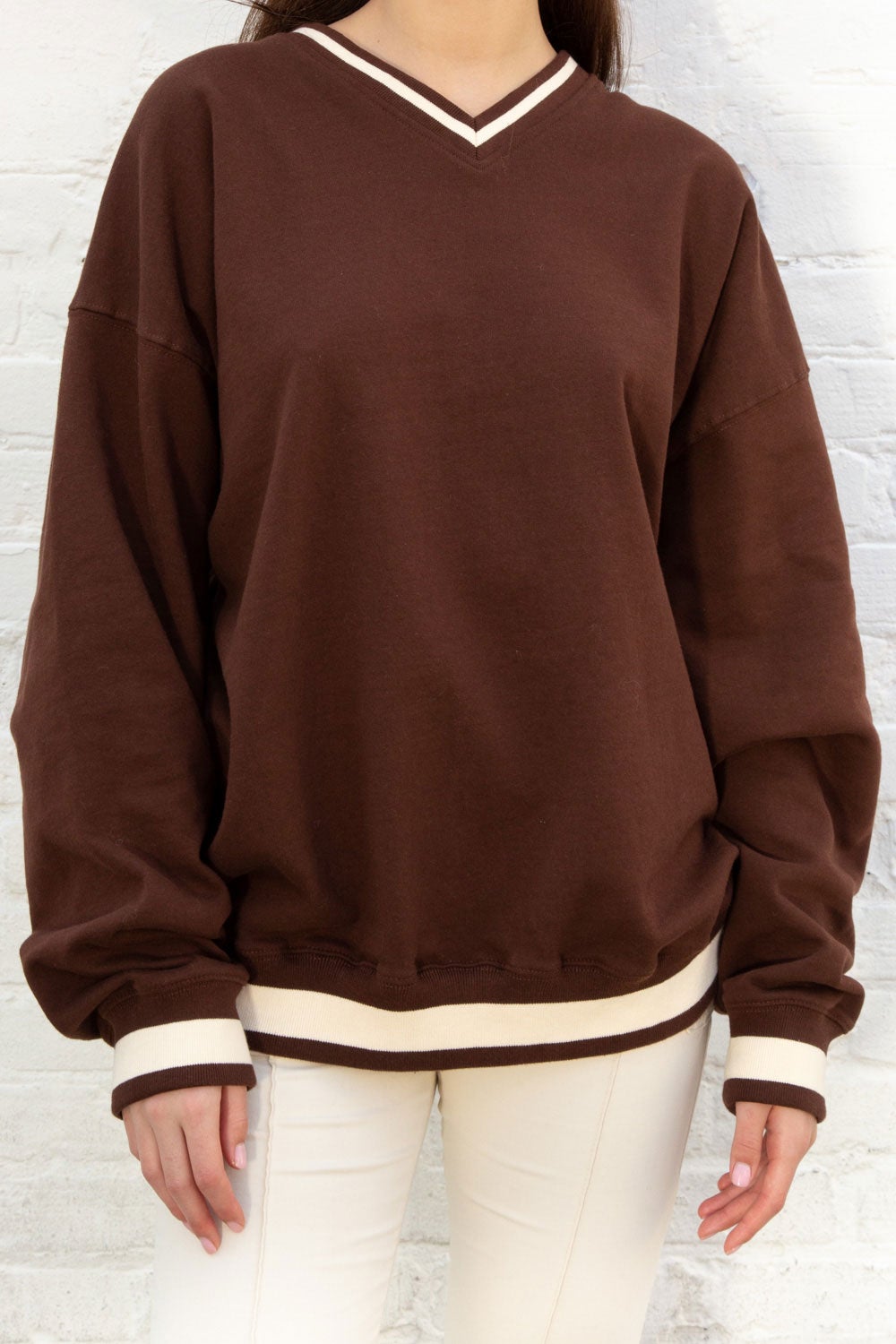 Erica Trimming Sweatshirt | Brown / Oversized Fit