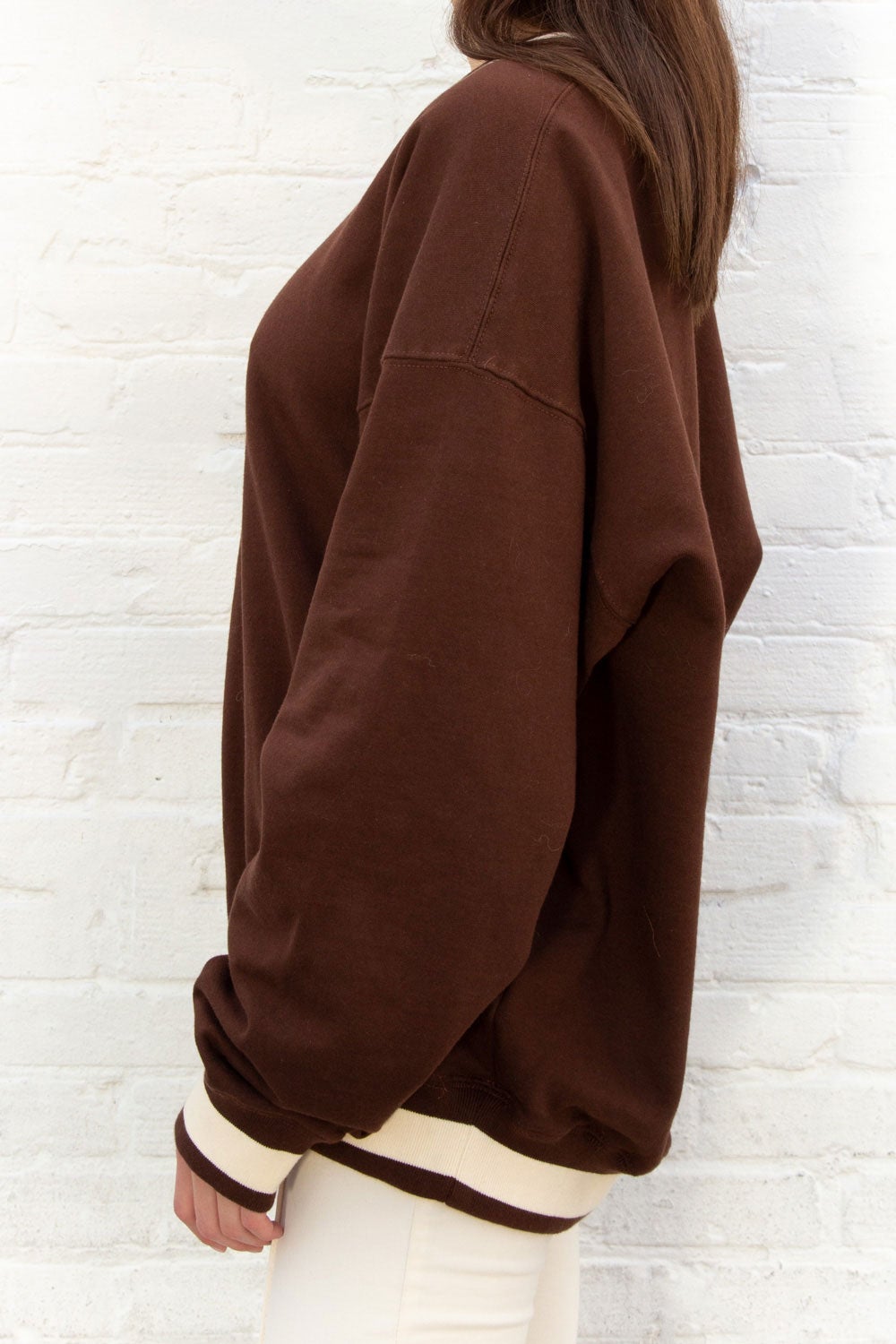 Erica Trimming Sweatshirt | Brown / Oversized Fit