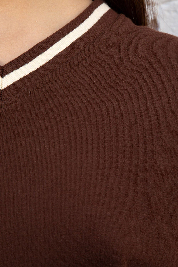 Erica Trimming Sweatshirt | Brown / Oversized Fit