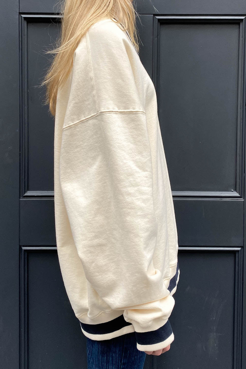 Erica Trimming Sweatshirt | Ivory / Oversized Fit