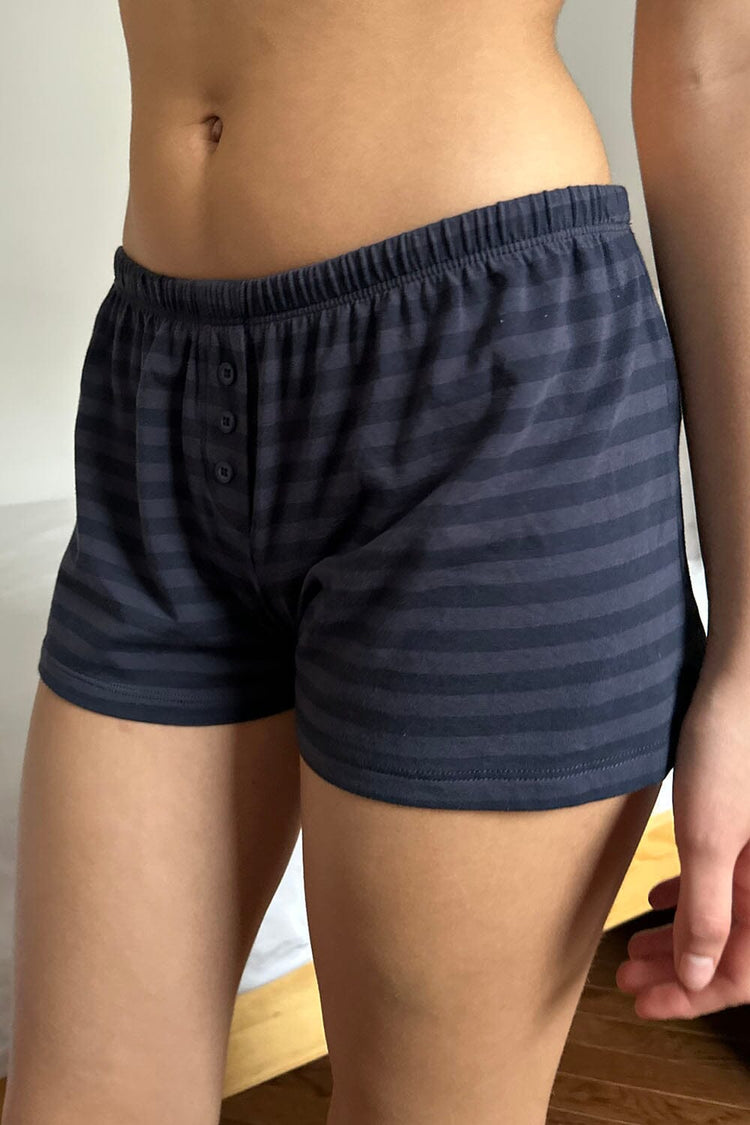 Keira Striped Sweatshorts | Faded Navy Stripes / XS/S