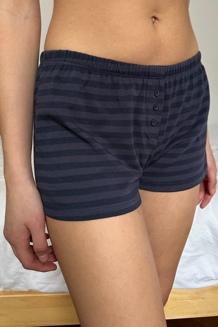 Keira Striped Sweatshorts | Faded Navy Stripes / XS/S