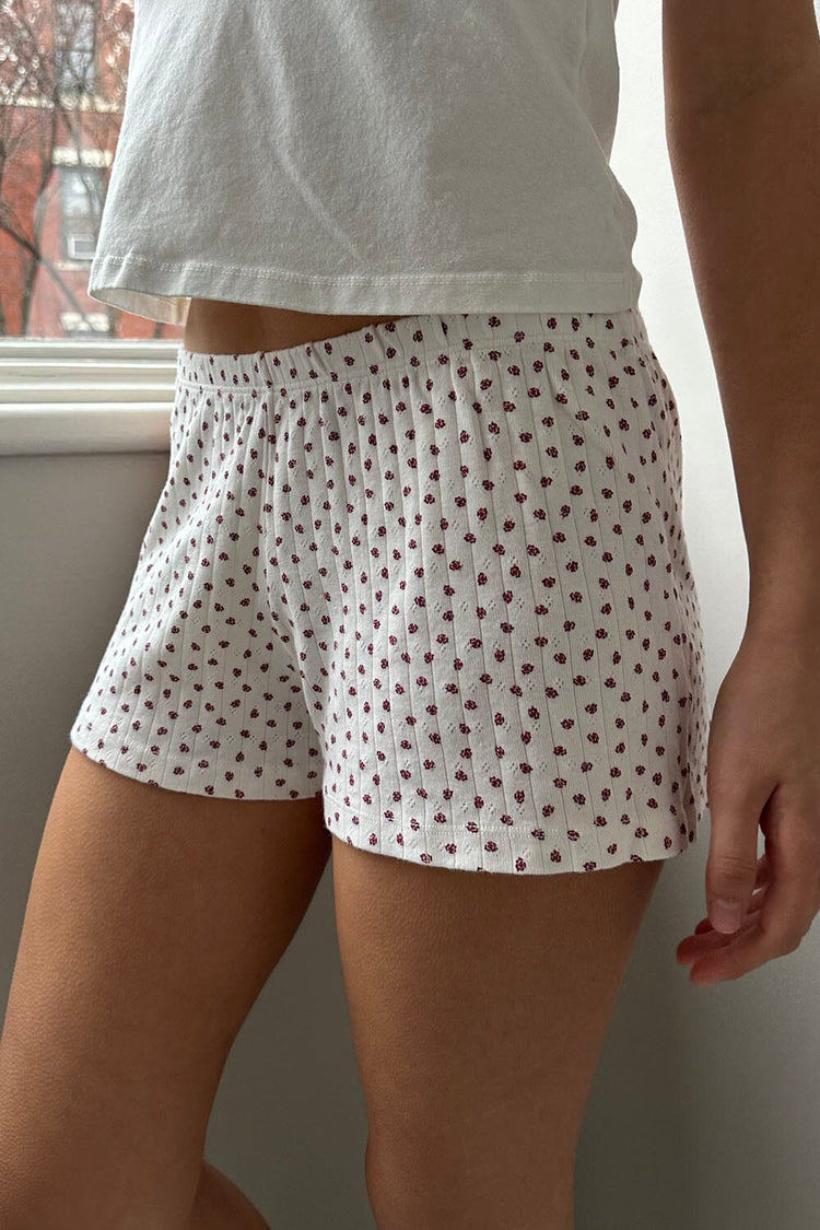 Emory Floral Sweatshorts | Ivory / XS/S