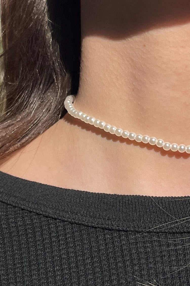 Faux Pearl Necklace | Silver