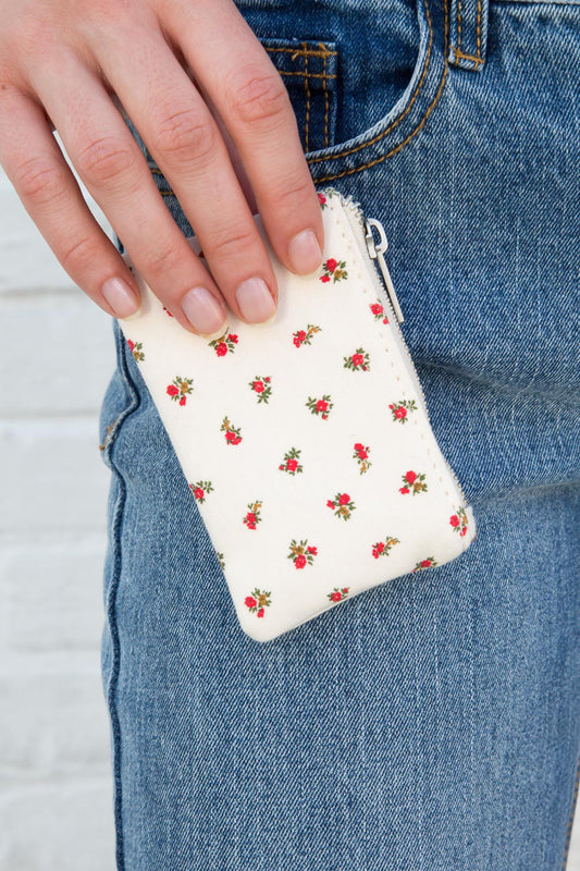 White With Red And Green Floral