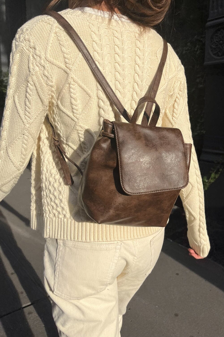 Tan leather clearance mini backpack