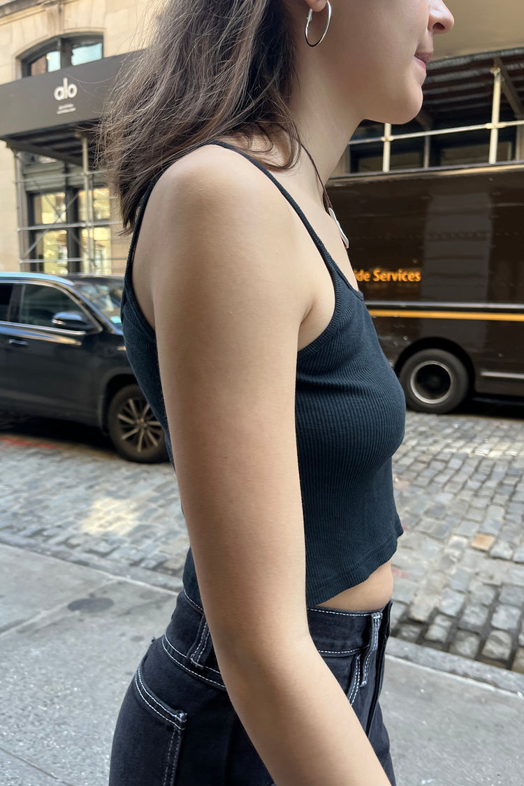 Skylar Tank | Black / Cropped Fit