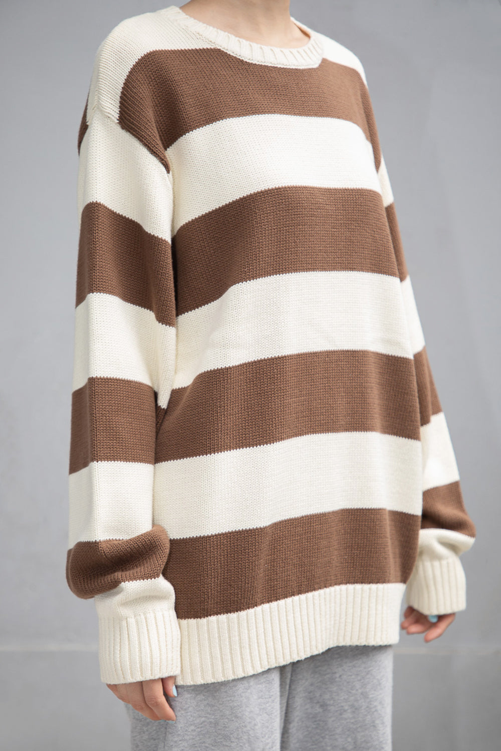 Brown Cream Stripe / Oversized Fit